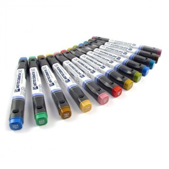Zig Kurecolor Twin S Marker Kalem 12 RENK SET DULL COLORS