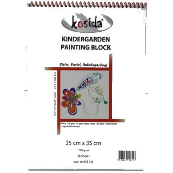 Ponart Kosida Kindergarden Block 25x35 130 gr. 15 Beyaz + 5 Renkli Sayfa