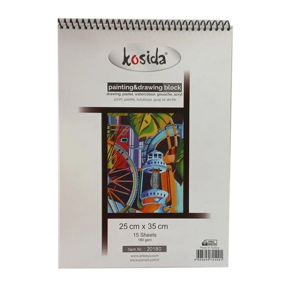 Kosida Resim Defteri Dokulu 25x35 cm 180 gr 15 yp