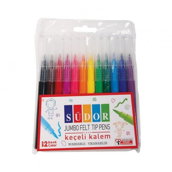 Südor Jumbo Keçeli Kalem 12 Renk