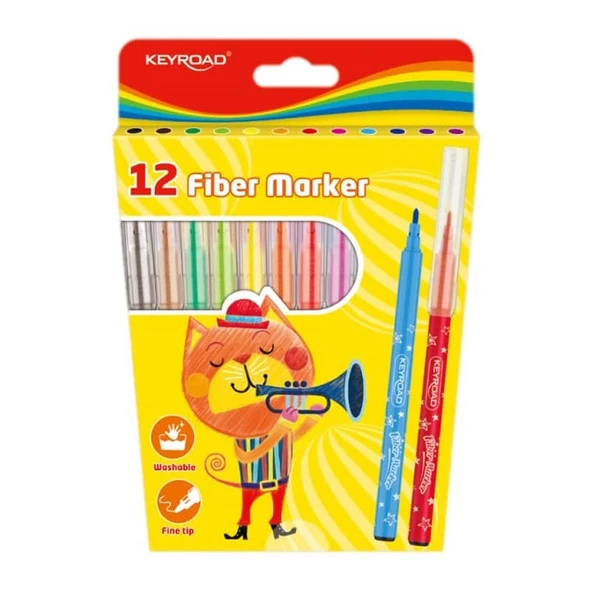 Keyroad Keçeli Boya Kalemi 12 Renk