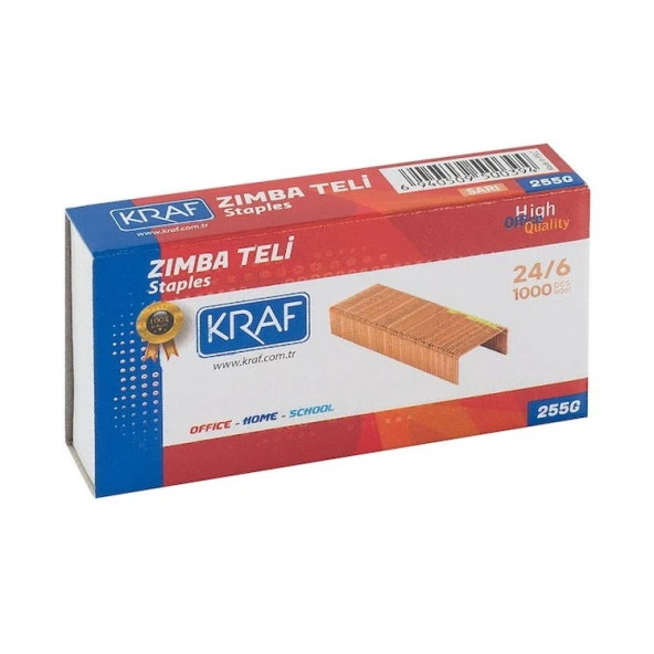 Kraf Zımba Teli 24/6 Sarı 1000li 255G