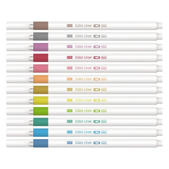 Kraf Color Liner Kalem 12 Renk 0.5 mm