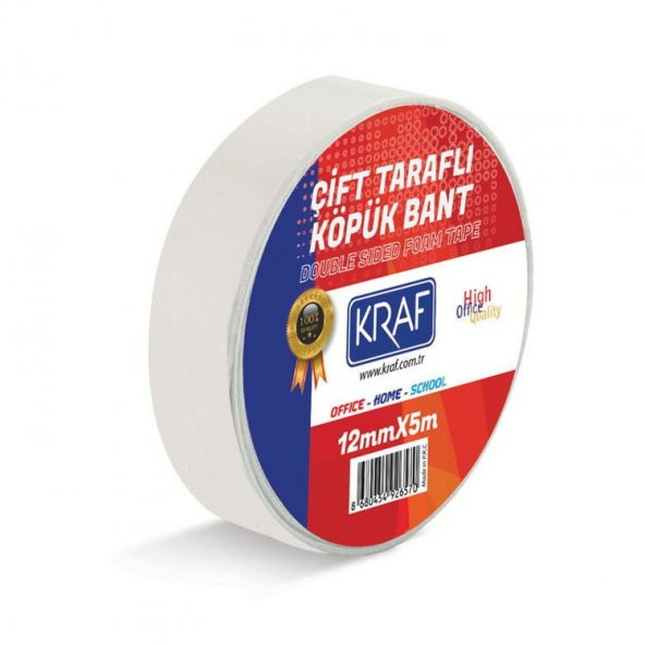 Kraf Çift Taraflı Köpük Bant 12 mm x 5 mt
