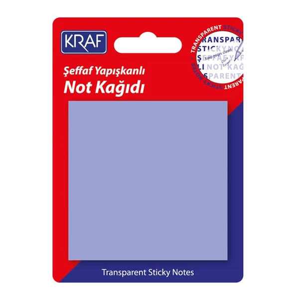 Kraf Yapışkanlı Şeffaf Not Kağıdı 76x76 mm 50 yp Transparan Mor