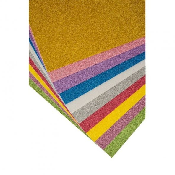 Kraf Kids Simli Eva 20x30 cm Karışık Renk 10lu