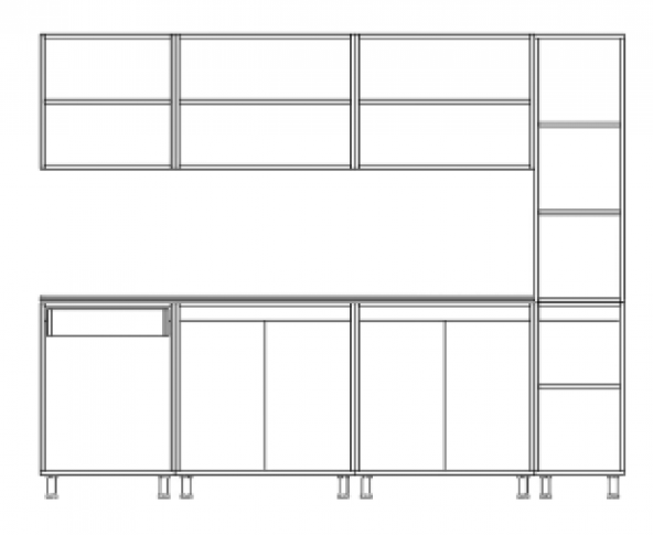 Visas Concept 260 Cm Manolya Hazır Mutfak Dolabı  Atlantik Çam  (Tezgah Dahil) - 3