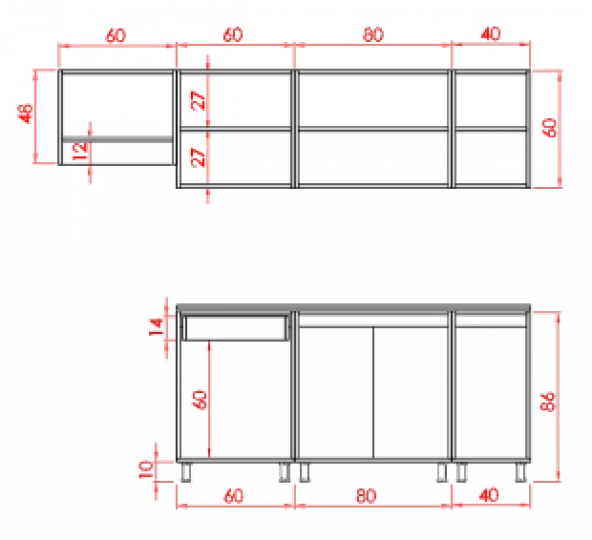 Visas Concept 240 Cm Sümbül Hazır Mutfak Dolabı Parlak Hıgh-Gloss Aspiratör Modüllü Mürdüm (Tezgah Dahil) - 4
