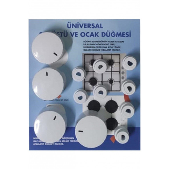 Simfer Ankastre Set Üstü Ocak Düğmesi 4 lü Takım Beyaz