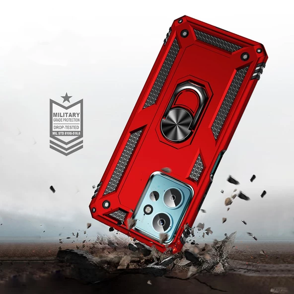 Xiaomi Redmi Note 12 4G Kılıf Zore Vega Yüzüklü Standlı Zırh Kılıf - Resim 8