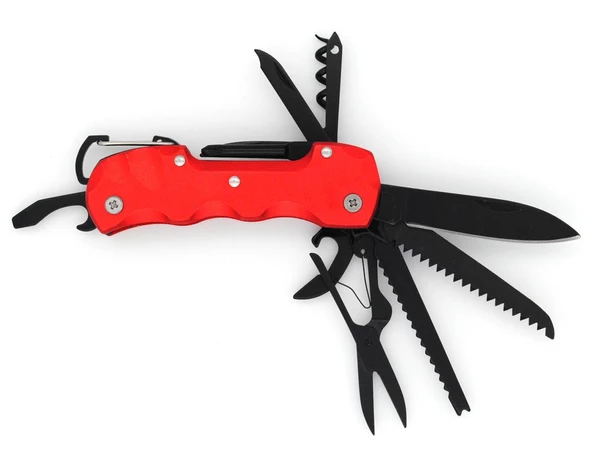 Valkyrie Çok Fonksiyonlu İsviçre Kırmızı Kamp Cep Çakısı - 4