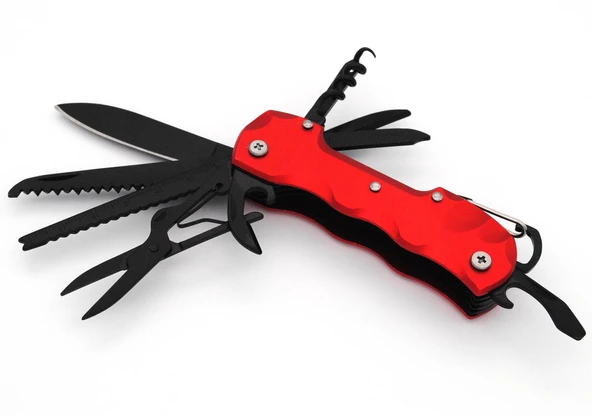 Valkyrie Çok Fonksiyonlu İsviçre Kırmızı Kamp Cep Çakısı - 2