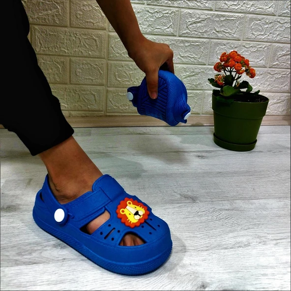 Da-Ye 1001 P Mavi Önü Kapalı Yumuşacık Kaydırmaz Sandalet & Terlik - 5