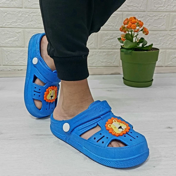 Da-Ye 1001 P Mavi Önü Kapalı Yumuşacık Kaydırmaz Sandalet & Terlik - 3