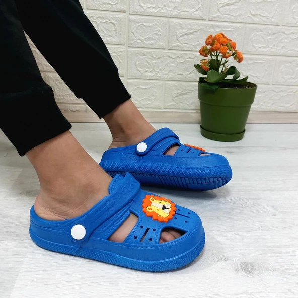 Da-Ye 1001 P Mavi Önü Kapalı Yumuşacık Kaydırmaz Sandalet & Terlik - 2
