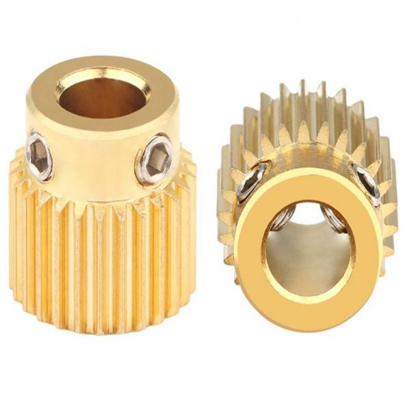 MK8 Extruder Dişlisi 26 Diş-5mm Pirinç(Creality Ender 3 ProV2 Uyumlu) - Resim 2