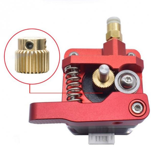 MK8 Extruder Dişlisi 26 Diş-5mm Pirinç(Creality Ender 3 ProV2 Uyumlu) - Resim 3