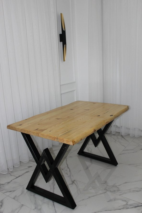 ÖZGÖK TARIM Ahşap Masa Masif Masa Doğal Ağaç Kütük Masa Yemek Masası 62 x 120