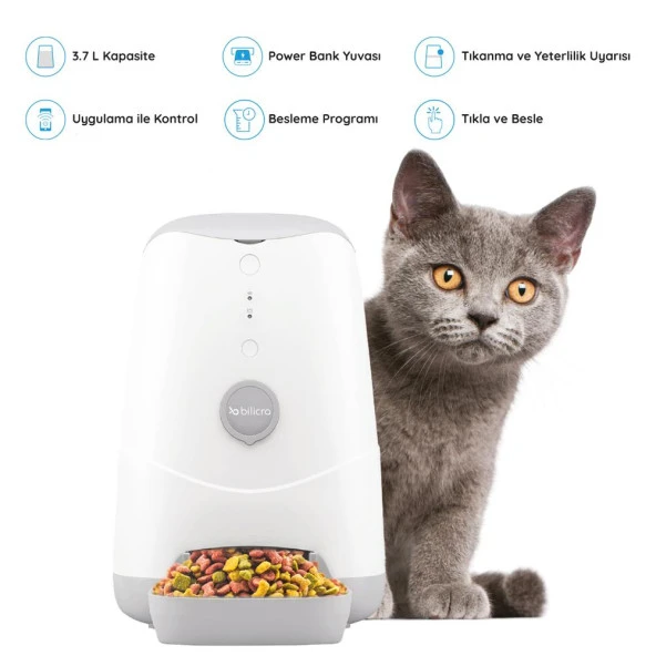 Bilicra Evcil Hayvan Seti 3 - Feed Me Akıllı Otomatik Pet Mama Kabı ve Aura Akıllı Koku Giderici - 2