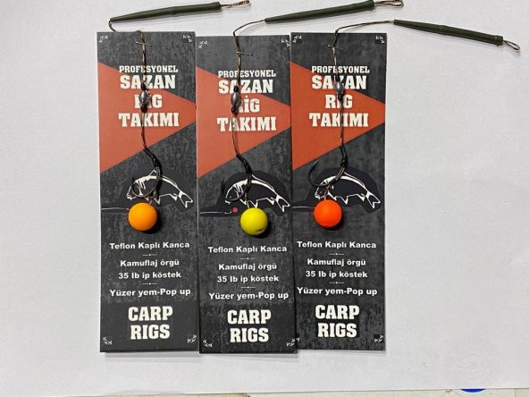Hazır Yüzen Sazan Rig Takımı Yuvarlak Pop-Up ( 3lü Set)