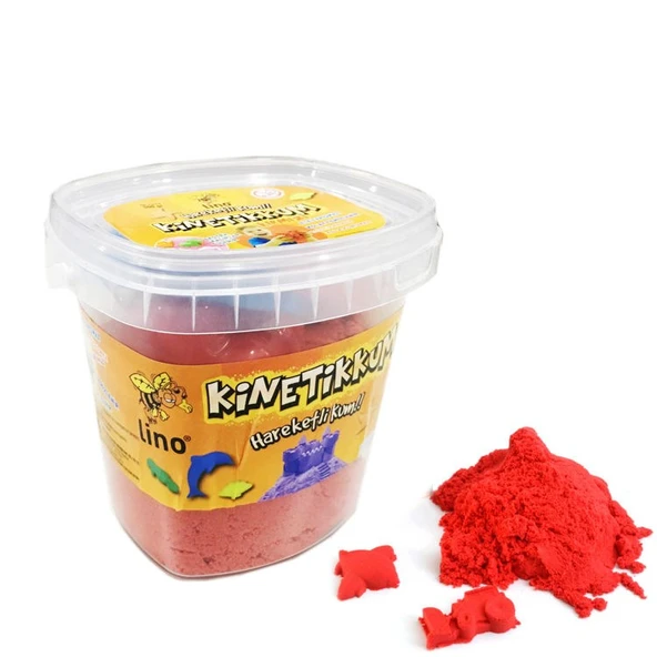 Lino Kinetik Kum 500 gr. Kova + 3 Kalıp KIRMIZI