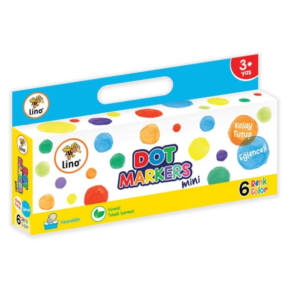 Lino Dot Markers Mini 6 Renk Yıkanabilir