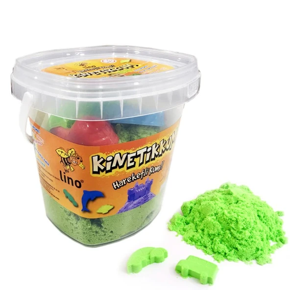 Lino Kinetik Kum 500 gr. Kova + 3 Kalıp YEŞİL