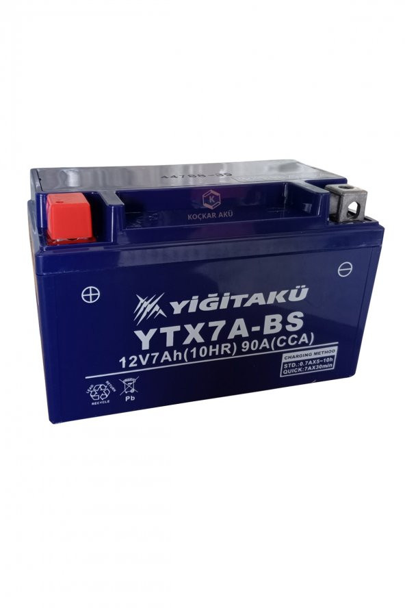 YİĞİT AKÜ Rks Snaiper 50cc Aküsü 12v 7ah Yatık Akü