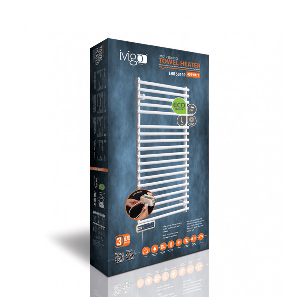 İVİGO 450 Watt  Profesyonel Elektrikli Havlu Isıtıcı / Beyaz - 7
