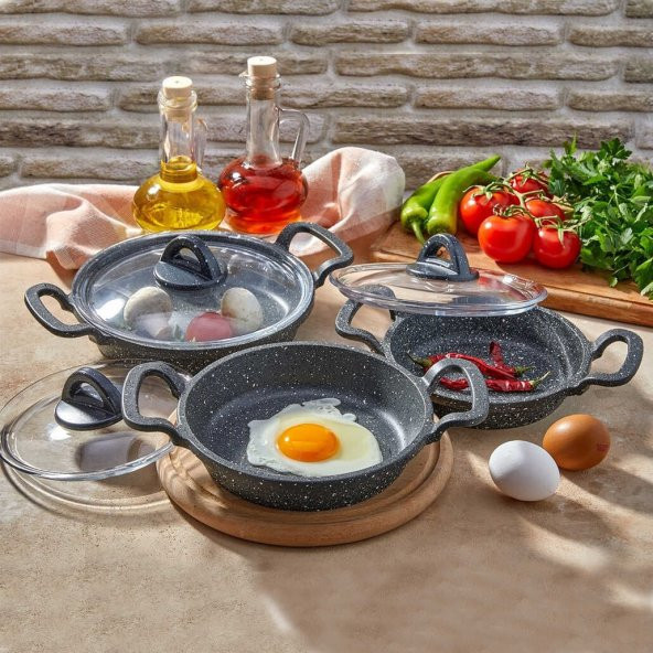 Eda Çelik EDA ZK-901 Sahan Seti Mini Asya Granit Döküm16-18-20 cm(hatalı stok)