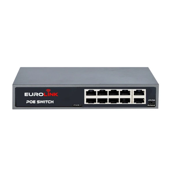 Eurolink 8 port 10/1000 +2 uplink 1000Mbps Poe Switch+2sfp