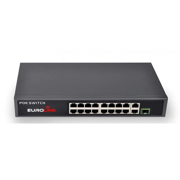 Eurolink 16 port 10/1000 +2 uplink 1000Mbps Poe Switch+1sfp