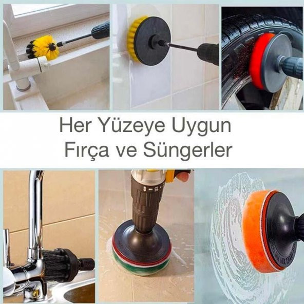 Zhltools 31 Parça Çok Amaçlı Ev Banyo ve Araç Matkap ucu Temizlik Seti - 5