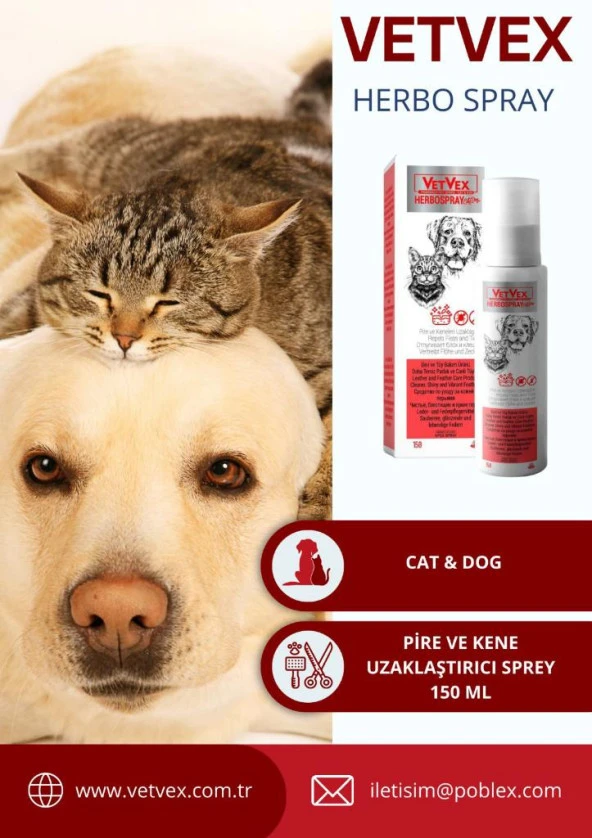 VETVEX HERBOSPRAY PİRE VE KENE UZAKLAŞTIRICI SPREY 150 ML