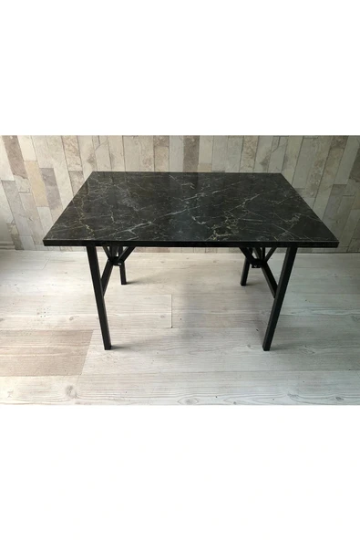 adımshops siyah mermer desenli 70x50cm orta sehpa, yan sehpa, sehpa - Resim 2