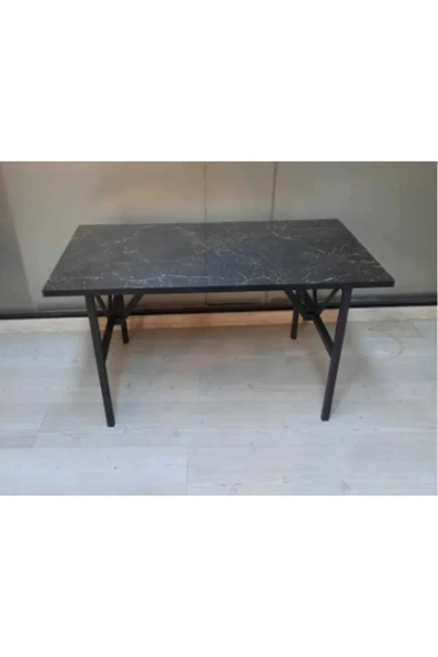 adımshops siyah mermer desenli 70x50cm orta sehpa, yan sehpa, sehpa - Resim 3