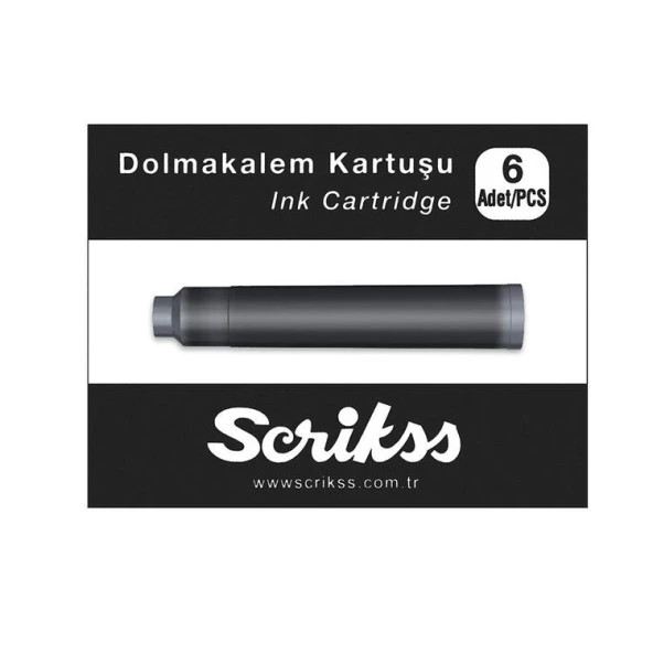 Scrikss Dolmakalem Kartuşu 6lı Kutu Siyah