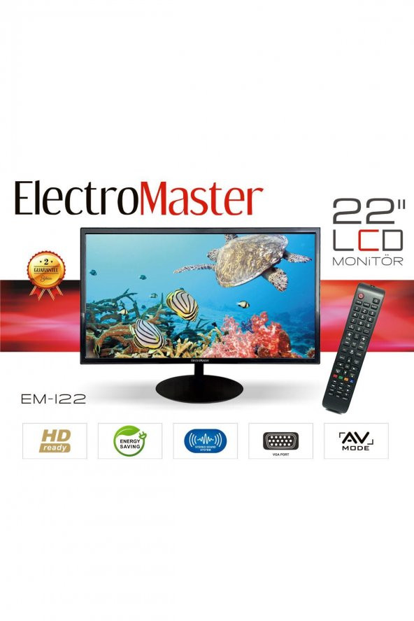 ElectroMaster EM-122 Uydu Alıcı Hediyeli 22" 55 Ekran 12V Full HD Karavan - Tekne - Yat Lcd Monitör TV - 3