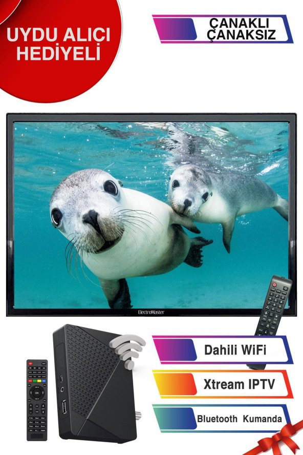 ElectroMaster EM-119 Uydu Alıcı Hediyeli 19" 49 Ekran 12V HD Karavan - Tekne - Yat Lcd Monitör TV - 2