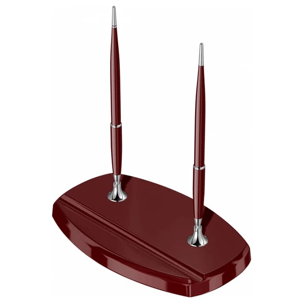 Scrikss 17 Masa Takımı Dolma Kalem - Tükenmez Kalem Bordo - 5