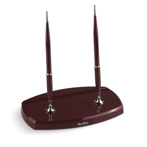 Scrikss 17 Masa Takımı Dolma Kalem - Tükenmez Kalem Bordo - 2