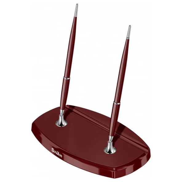 Scrikss 17 Masa Takımı Dolma Kalem - Tükenmez Kalem Bordo - 4