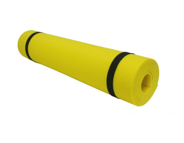 FoamStore Pilates Yoga Matı 180x60 5mm Çizgi Desen, Sarı Renk