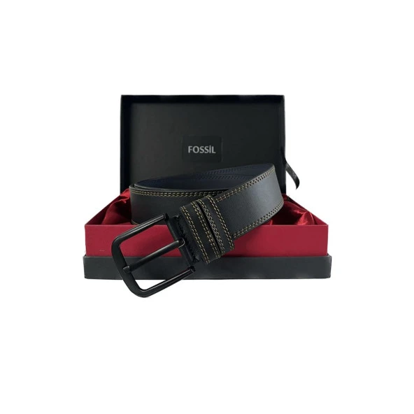 Fossil Siyah Çift Dikiş Suni Deri 4,5 cm Erkek Kemeri 105 ürün görseli 1