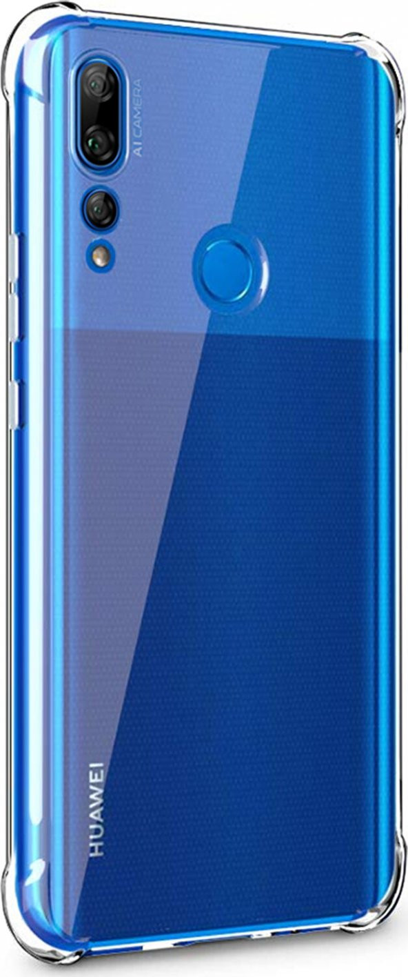 Ehr. Huawei Y9 Prime 2019 Kılıf Dört Köşeli Airbag Silikon Kılıf + 3D Tam Kaplayan Cam - 1