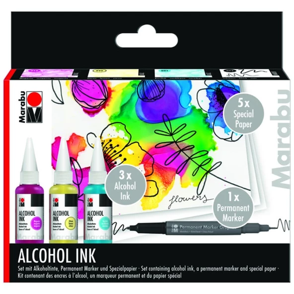 Marabu Alcohol Ink Set Flowers 3x20 ml