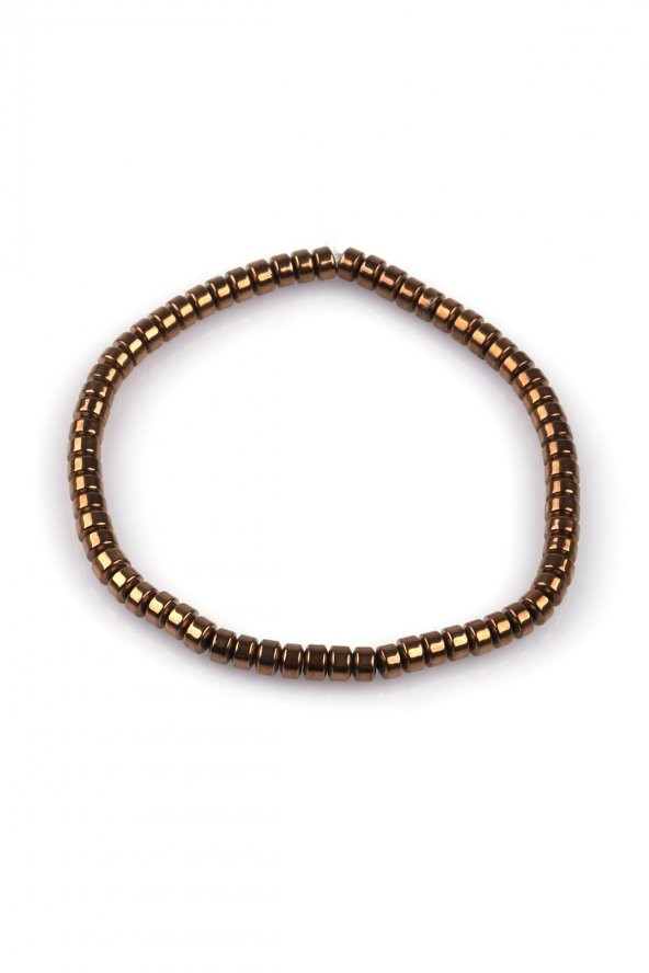 Gold Renkli Hematit Doğal Taş Bileklik 2 x 4 mm Rondel Kesim - Resim 2