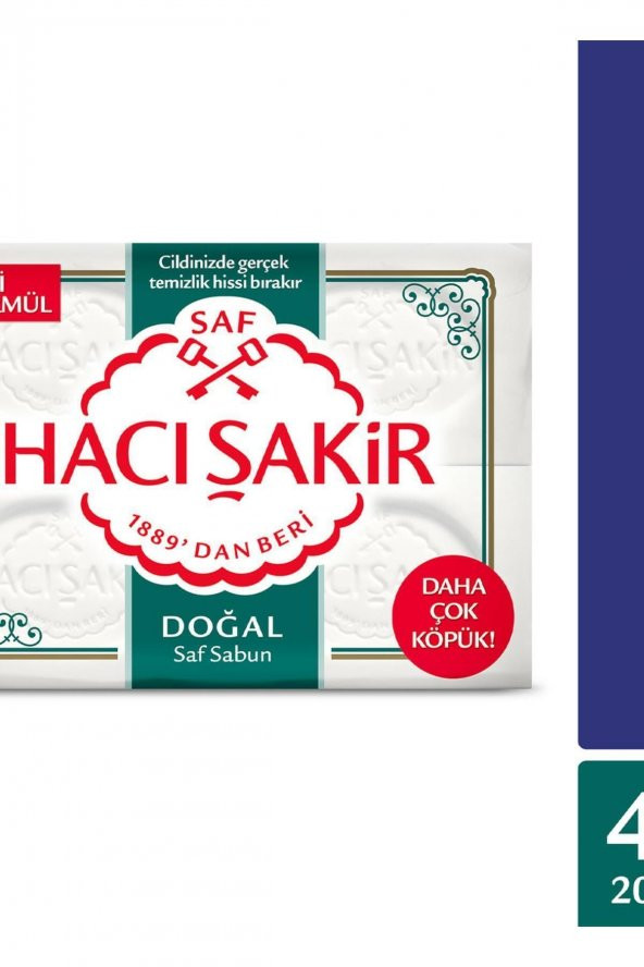 Hacı Şakir Doğal Beyaz Kalıp Sabun 4x200 G Kategori: Banyo Sabunu - 2