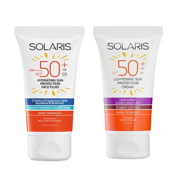 Tüm Cilt Tipleri İçin Güneş Kremi SPF 50+ (50 ml) ve Leke Karşıtı Güneş Kremi SPF 50+ (50 ml)