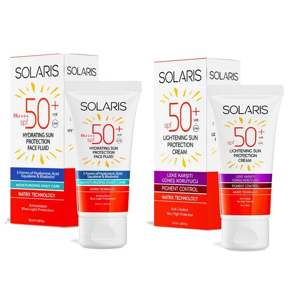 Solaris Tüm Cilt Tipleri İçin Güneş Kremi SPF 50+ (50 ml) ve Leke Karşıtı Güneş Kremi SPF 50+ (50 ml) - 2